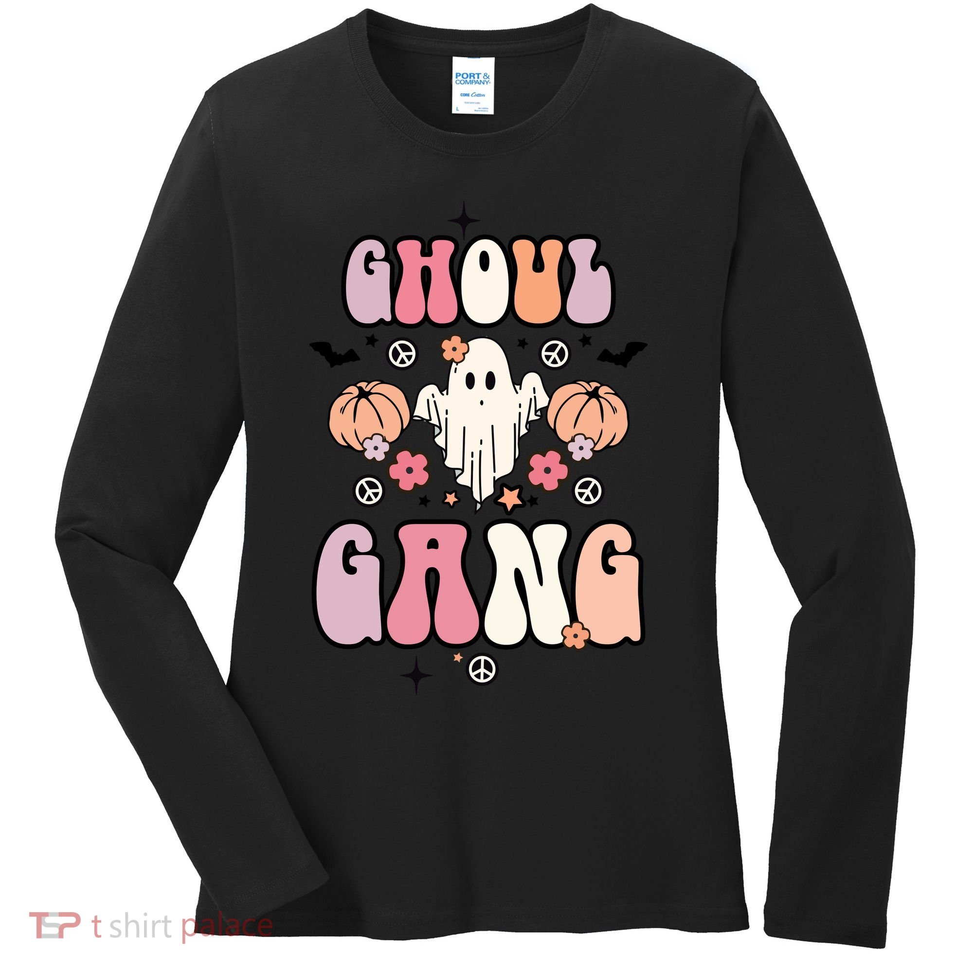 Halloween Day Ghoul Gang Ghost Retro Halloween Women's Long Sleeve Shirt