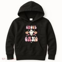 Halloween Day Ghoul Gang Ghost Retro Halloween Kids Hoodie thumb 0