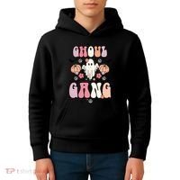 Halloween Day Ghoul Gang Ghost Retro Halloween Kids Hoodie thumb 4