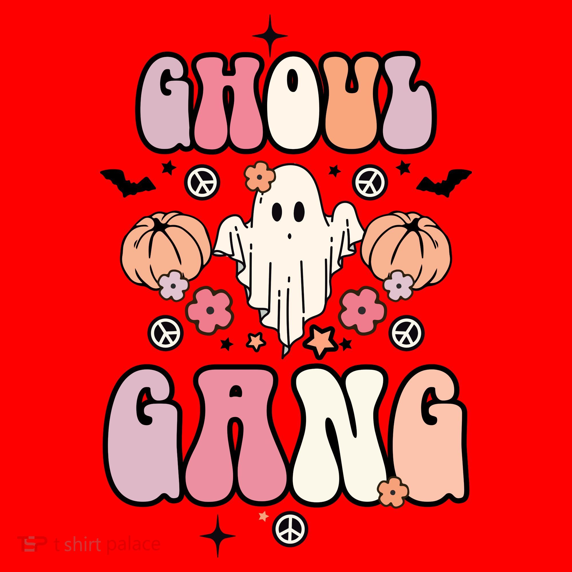 Halloween Day Ghoul Gang Ghost Retro Halloween Santa Hat
