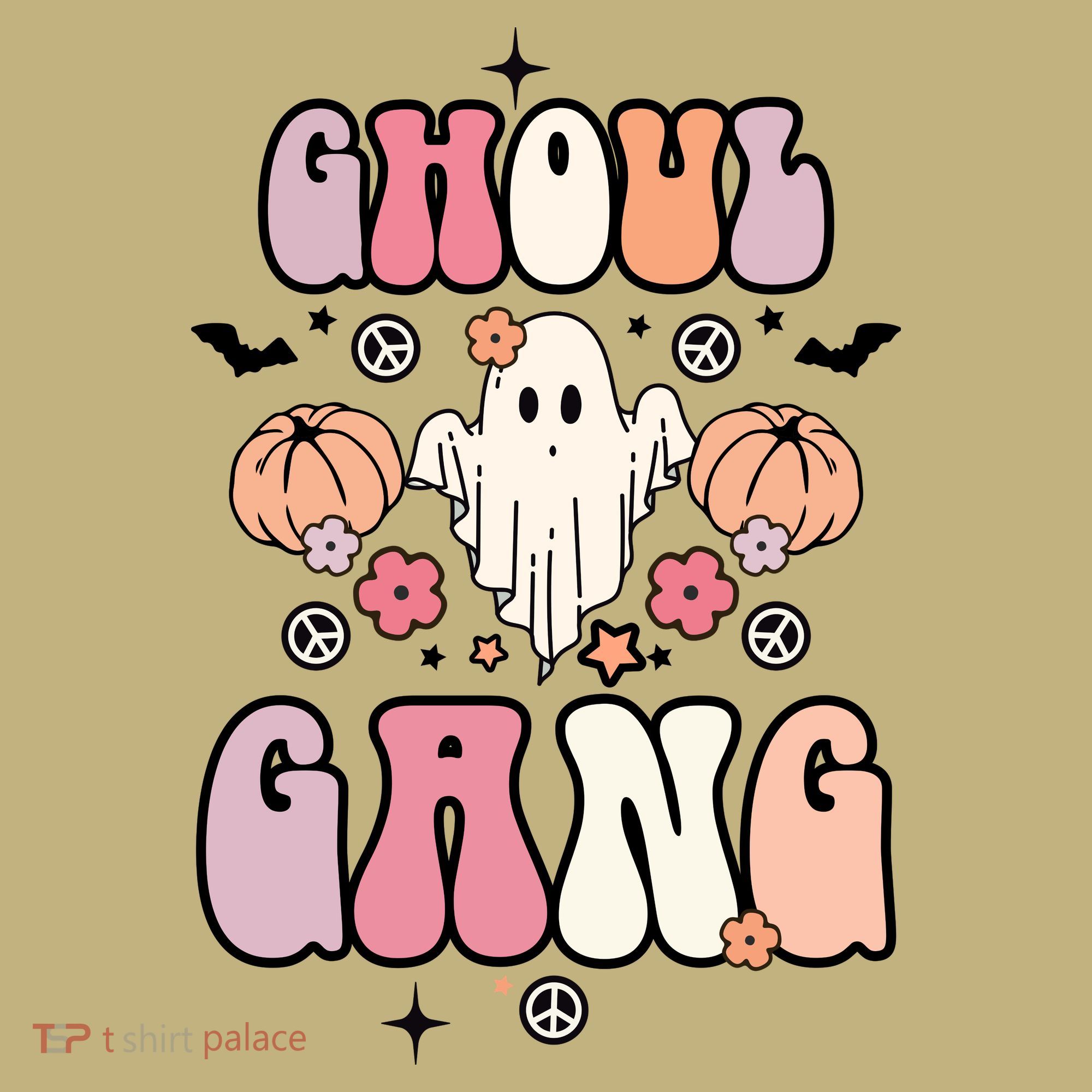 Halloween Day Ghoul Gang Ghost Retro Halloween Kids T-Shirt