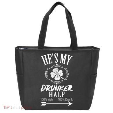 Hes My Drunker Half St Patricks Day Matching Couple Tote Bag