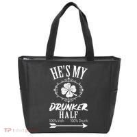 Hes My Drunker Half St Patricks Day Matching Couple Tote Bag thumb 0