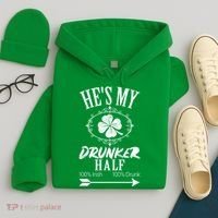Hes My Drunker Half St Patricks Day Matching Couple Hoodie thumb 4