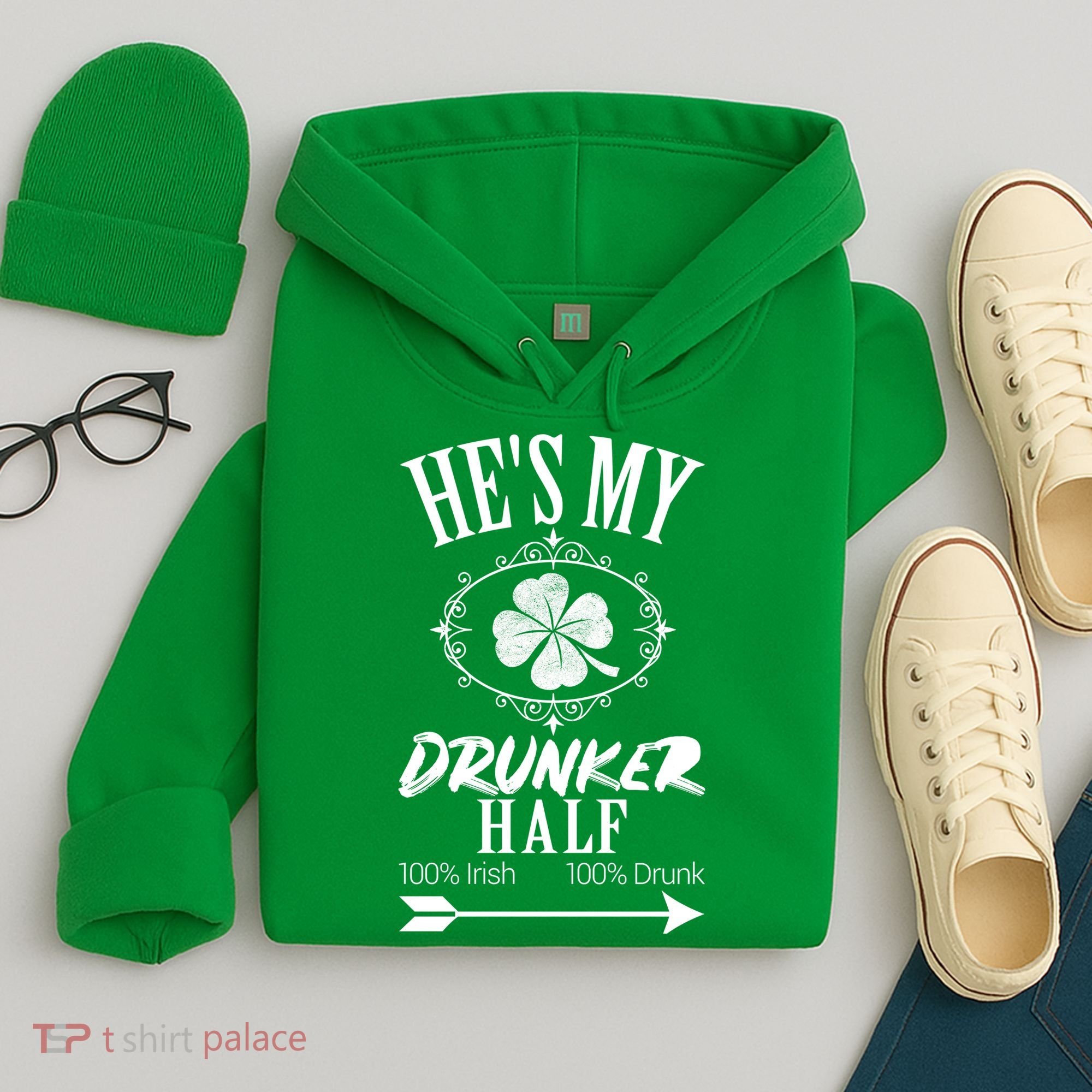 Hes My Drunker Half St Patricks Day Matching Couple Hoodie