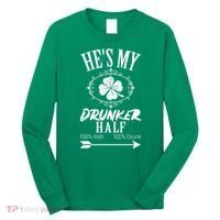 Hes My Drunker Half St Patricks Day Matching Couple Long Sleeve Shirt thumb 0
