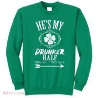 Hes My Drunker Half St Patricks Day Matching Couple Sweatshirt thumb 0