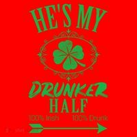 Hes My Drunker Half St Patricks Day Matching Couple Santa Hat thumb 1