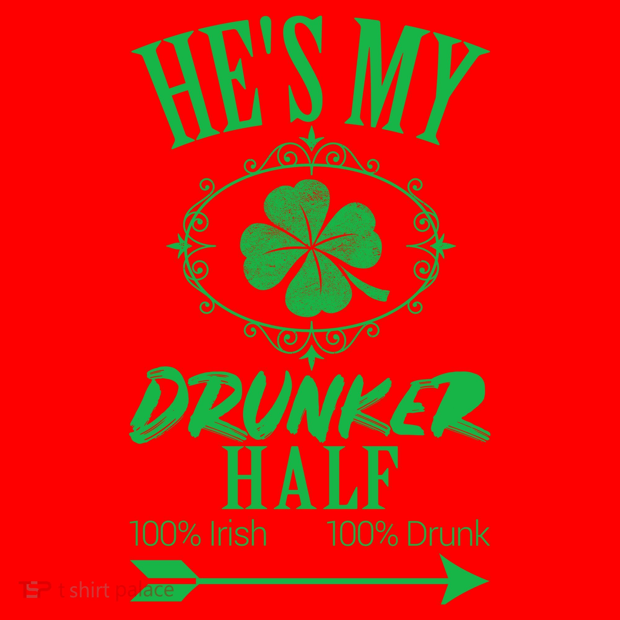 Hes My Drunker Half St Patricks Day Matching Couple Santa Hat