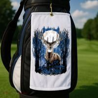 Hunters Deer Hunting Big Whitetail Buck Golf Towel thumb 2