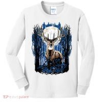 Hunters Deer Hunting Big Whitetail Buck Kids Long Sleeve Shirt thumb 0