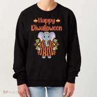 Happy Diwalloween Halloween Diwali Pumpkin Lantern Deepaval Women's Sweatshirt thumb 0