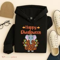 Happy Diwalloween Halloween Diwali Pumpkin Lantern Deepaval Hoodie thumb 4