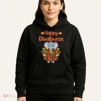 Happy Diwalloween Halloween Diwali Pumpkin Lantern Deepaval Hoodie thumb 5