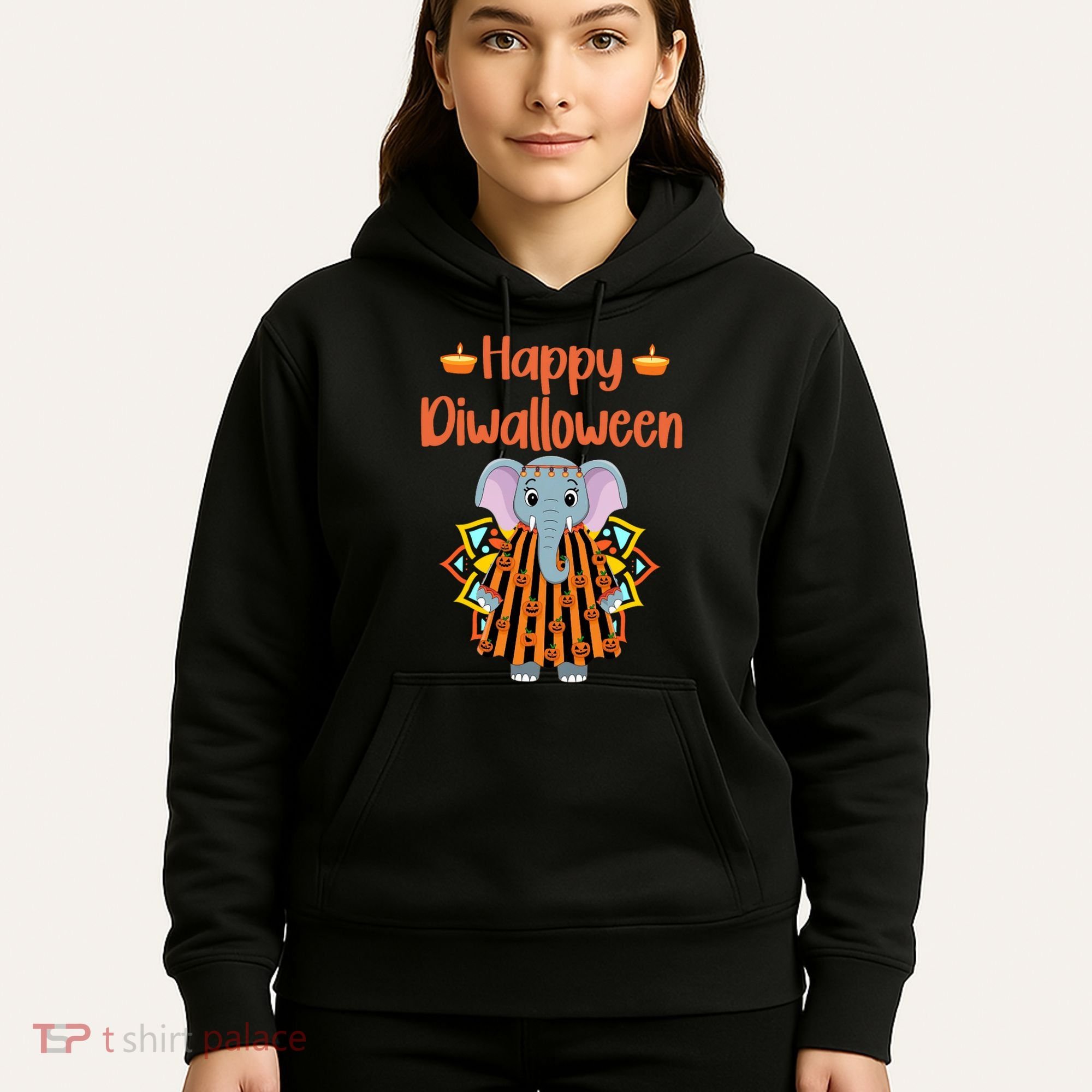 Happy Diwalloween Halloween Diwali Pumpkin Lantern Deepaval Hoodie