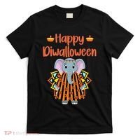 Happy Diwalloween Halloween Diwali Pumpkin Lantern Deepaval T-Shirt thumb 0