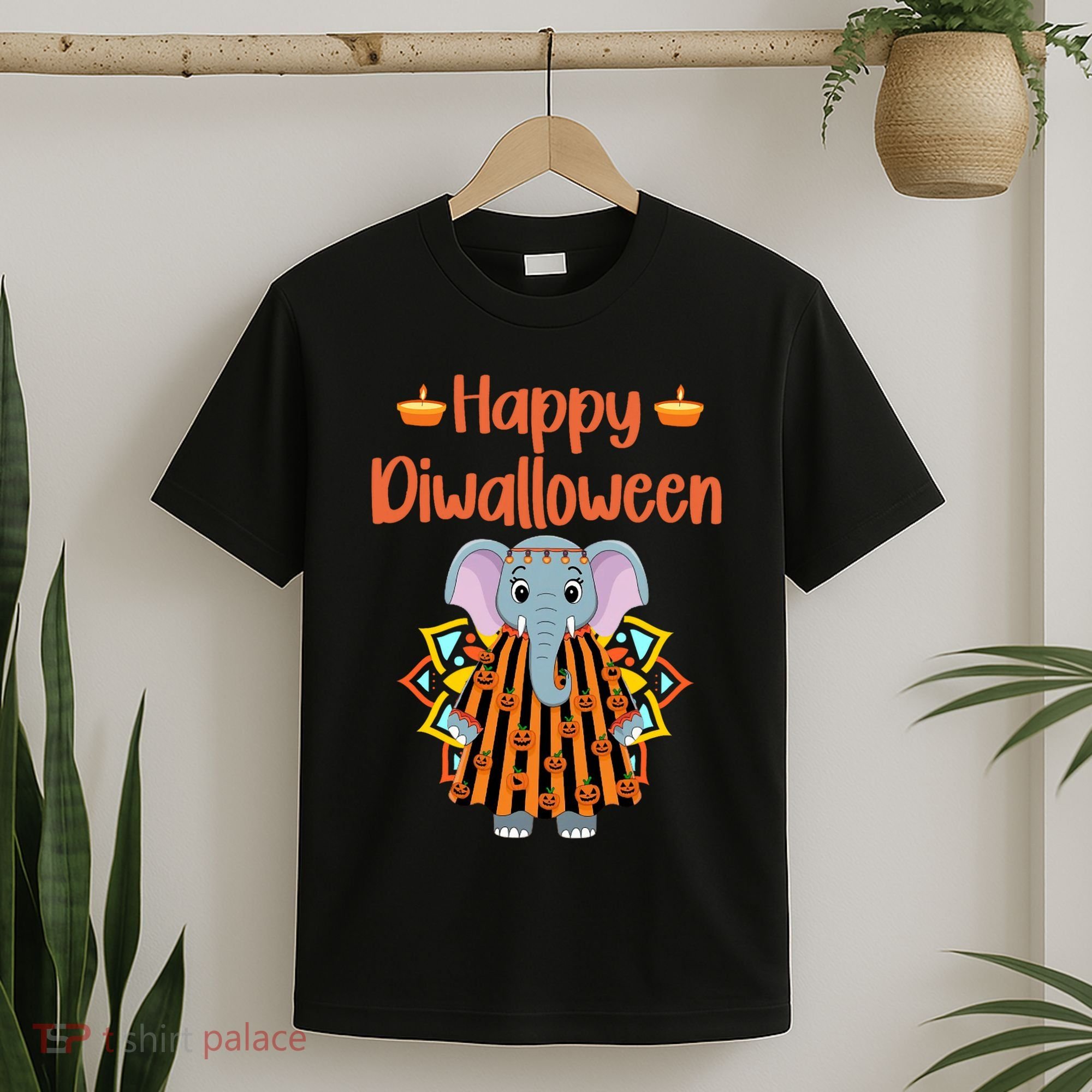 Happy Diwalloween Halloween Diwali Pumpkin Lantern Deepaval T-Shirt