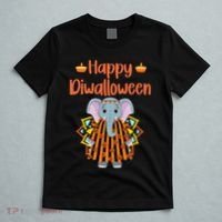 Happy Diwalloween Halloween Diwali Pumpkin Lantern Deepaval T-Shirt thumb 5