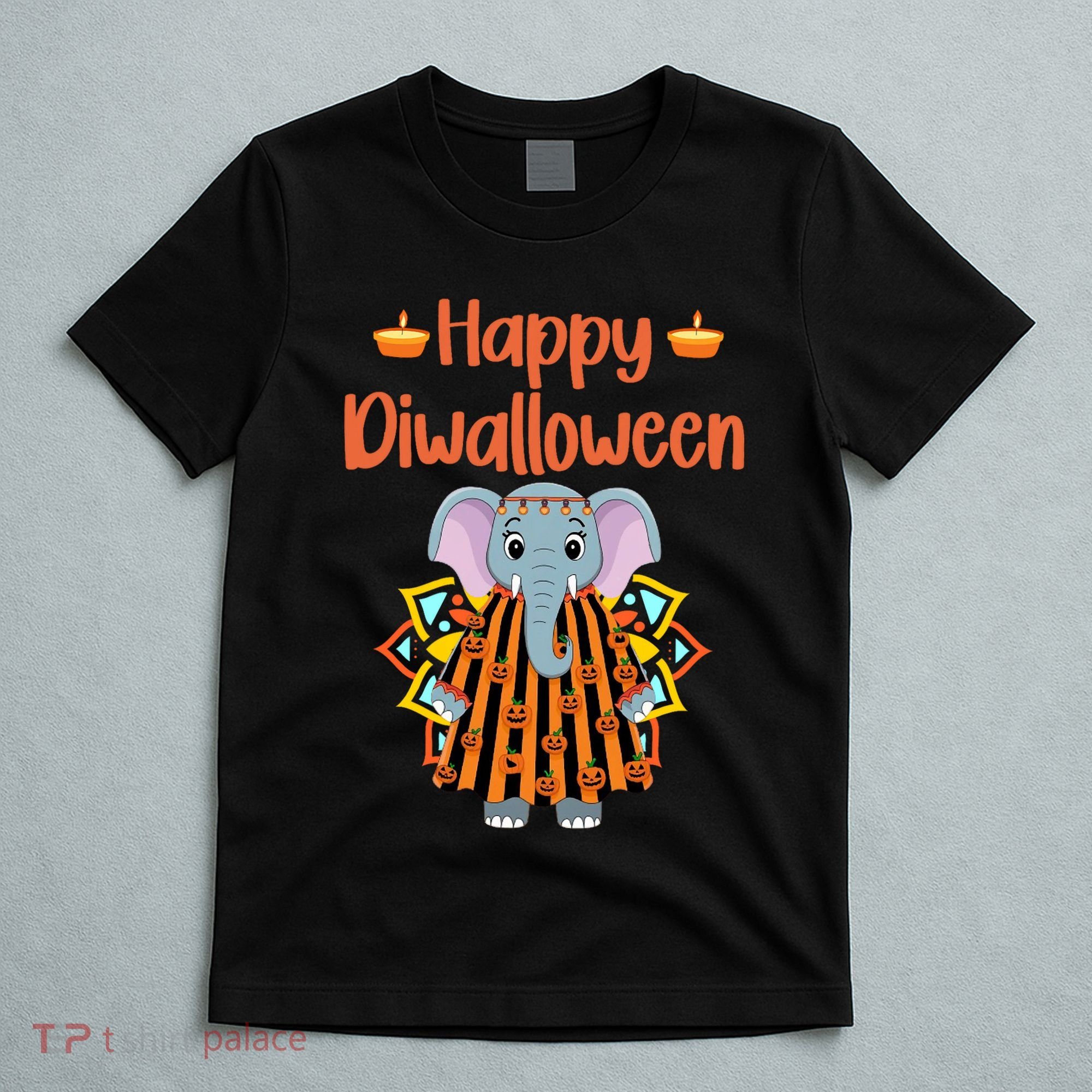 Happy Diwalloween Halloween Diwali Pumpkin Lantern Deepaval T-Shirt
