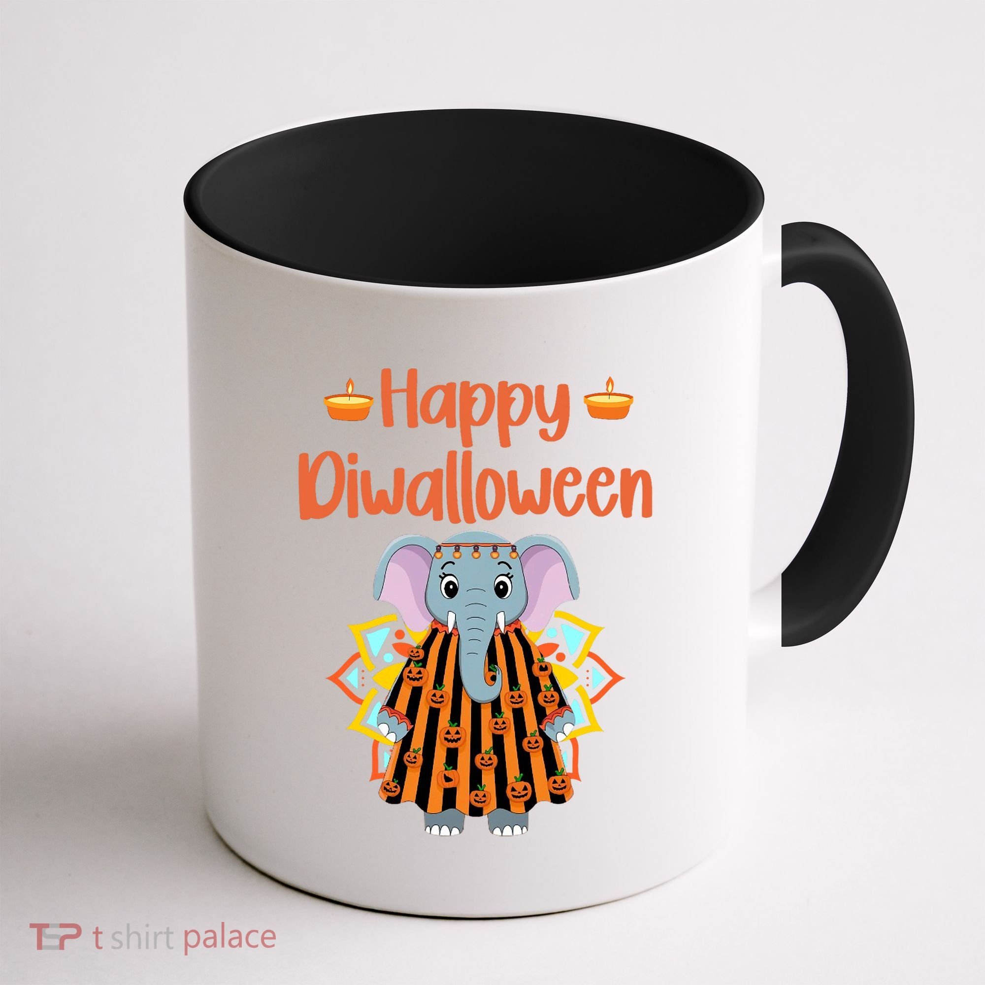 Happy Diwalloween Halloween Diwali Pumpkin Lantern Deepaval Coffee Mug
