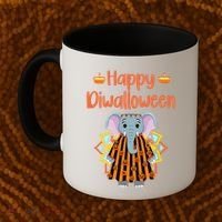 Happy Diwalloween Halloween Diwali Pumpkin Lantern Deepaval Coffee Mug thumb 2