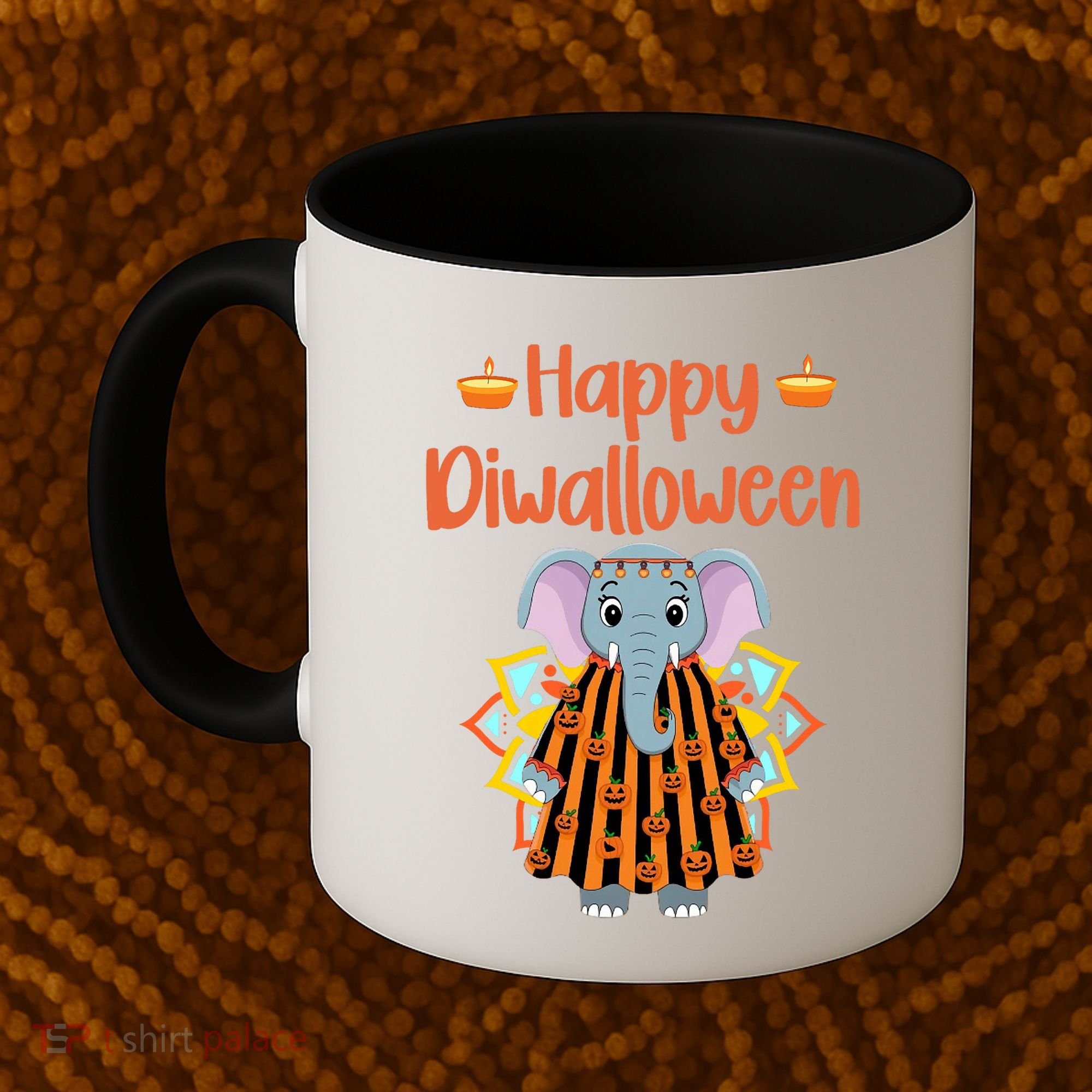 Happy Diwalloween Halloween Diwali Pumpkin Lantern Deepaval Coffee Mug