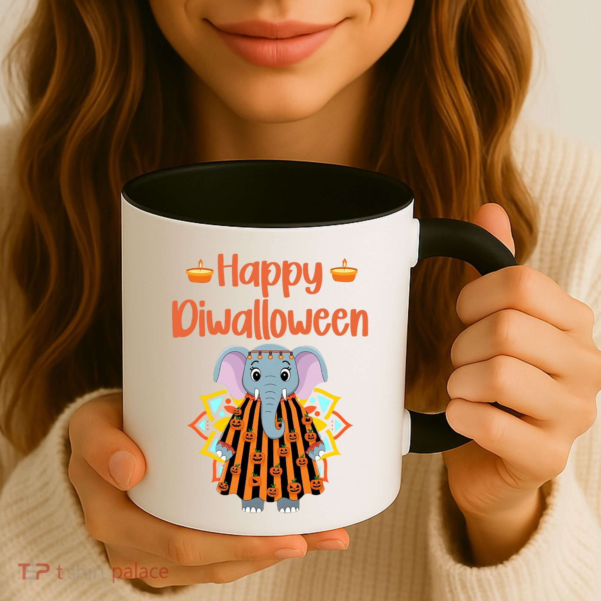 Happy Diwalloween Halloween Diwali Pumpkin Lantern Deepaval Coffee Mug