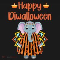 Happy Diwalloween Halloween Diwali Pumpkin Lantern Deepaval Women's Hoodie thumb 2