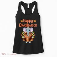 Happy Diwalloween Halloween Diwali Pumpkin Lantern Deepaval Women's Tank Top thumb 0