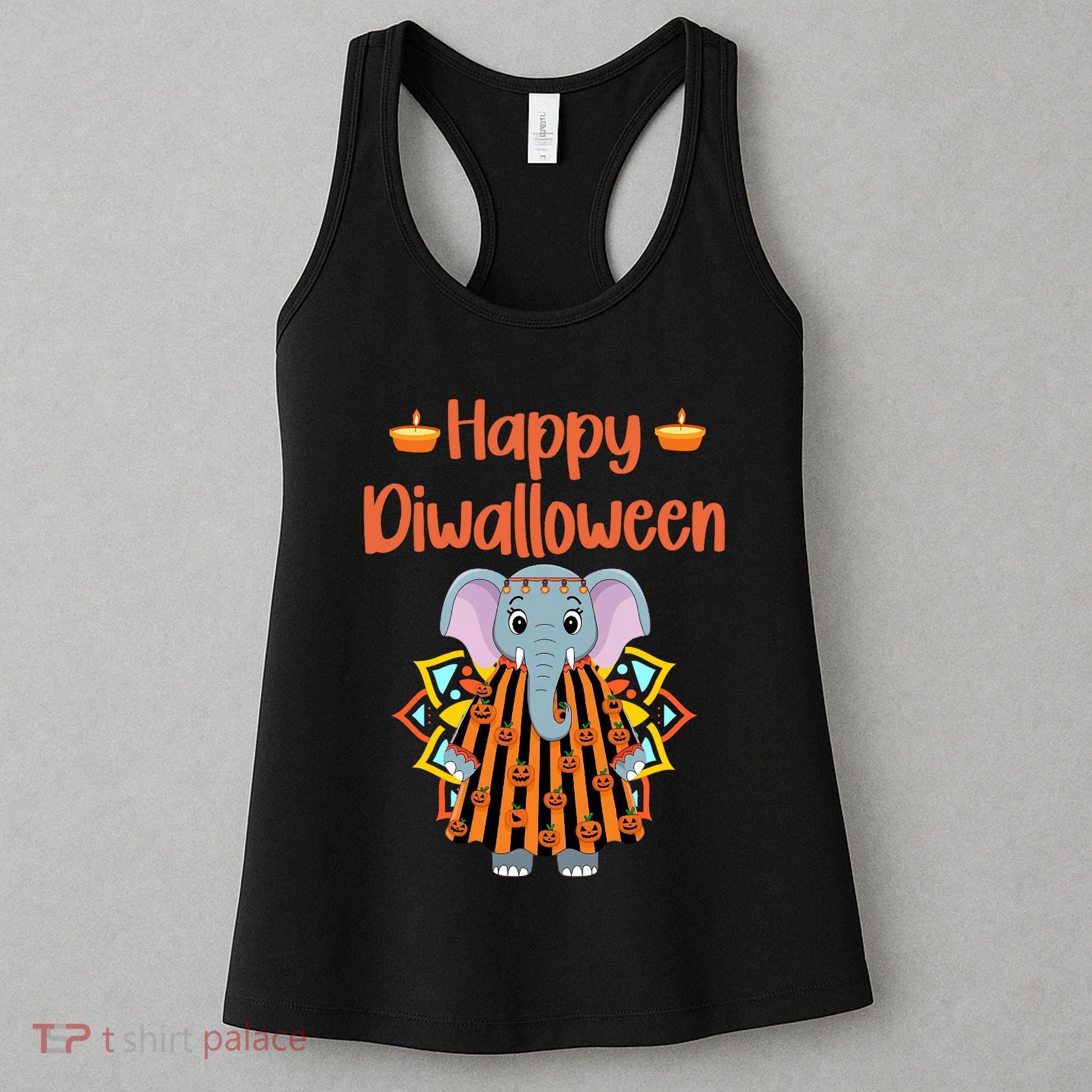 Happy Diwalloween Halloween Diwali Pumpkin Lantern Deepaval Women's Tank Top