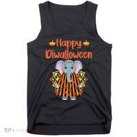 Happy Diwalloween Halloween Diwali Pumpkin Lantern Deepaval Tank Top thumb 0