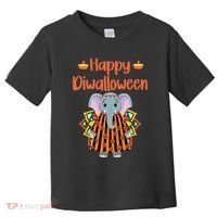 Happy Diwalloween Halloween Diwali Pumpkin Lantern Deepaval Toddler T-Shirt thumb 0