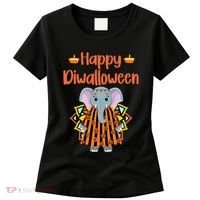 Happy Diwalloween Halloween Diwali Pumpkin Lantern Deepaval Women's T-Shirt thumb 0