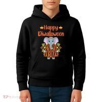 Happy Diwalloween Halloween Diwali Pumpkin Lantern Deepaval Kids Hoodie thumb 4