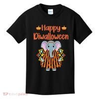 Happy Diwalloween Halloween Diwali Pumpkin Lantern Deepaval Kids T-Shirt thumb 0