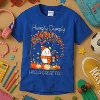 Humpty Dumpty Had A Great Fall Thanksgiving Autumn Halloween Kids T-Shirt thumb 3