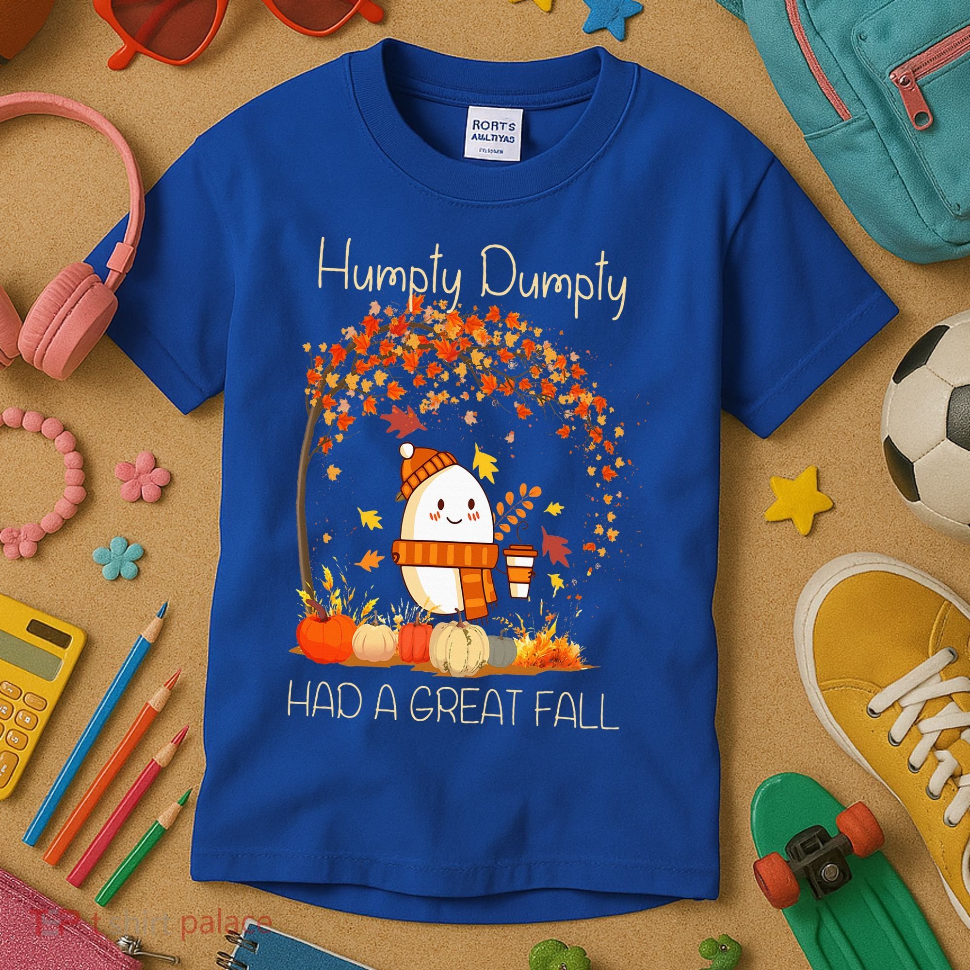 Humpty Dumpty Had A Great Fall Thanksgiving Autumn Halloween Kids T-Shirt