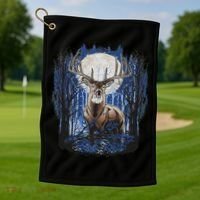 Hunters Deer Hunting Big Whitetail Buck Golf Towel thumb 1
