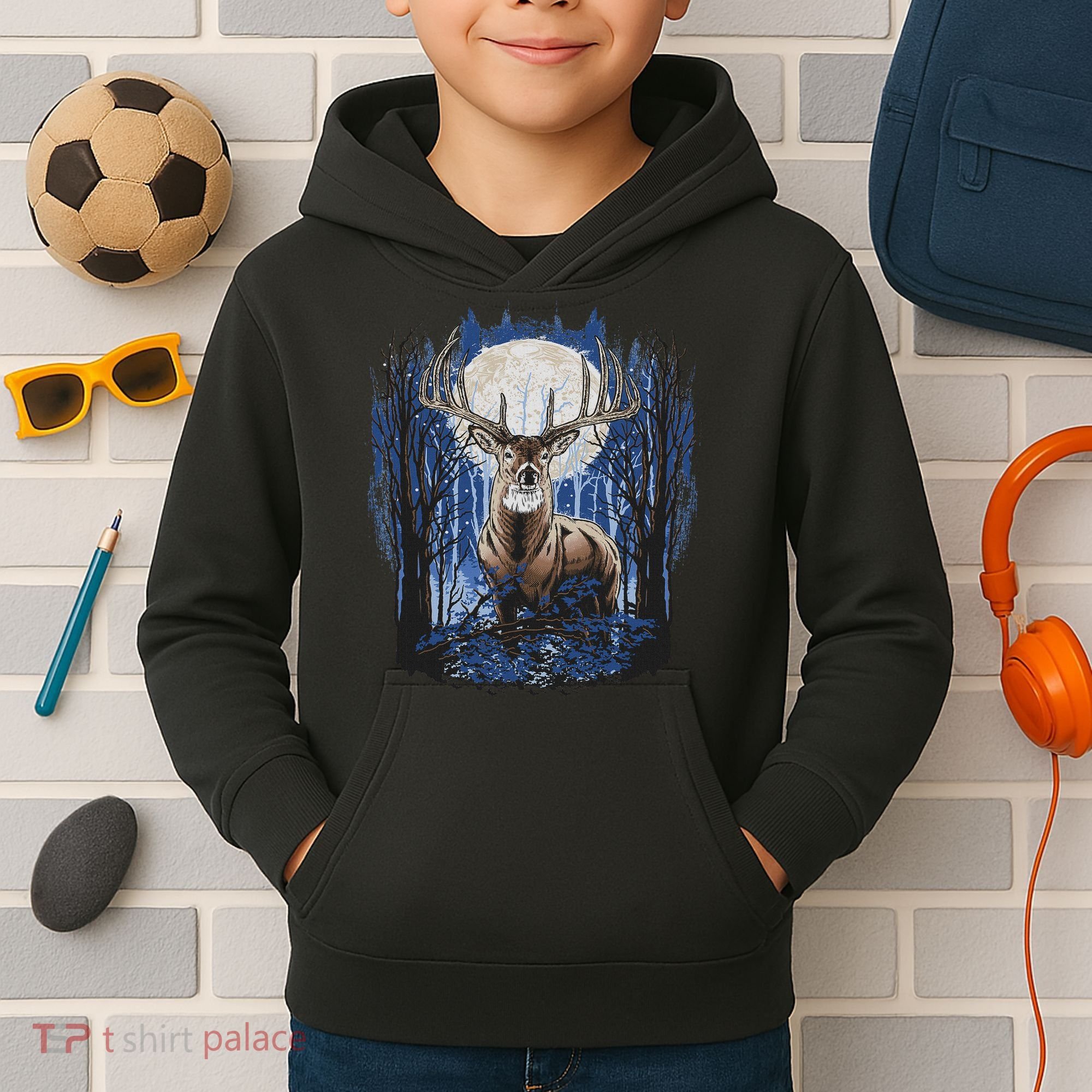 Hunters Deer Hunting Big Whitetail Buck Kids Hoodie
