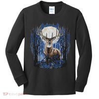 Hunters Deer Hunting Big Whitetail Buck Kids Long Sleeve Shirt thumb 0