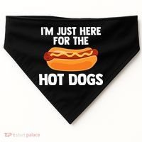 Hot Dog I'm Just Here For Hot Dogs USA-Made Doggie Bandana thumb 0