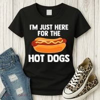 Hot Dog I'm Just Here For Hot Dogs Women's T-Shirt thumb 3