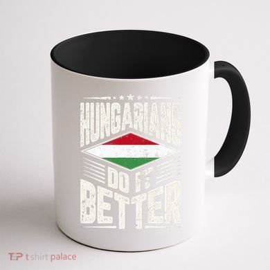 Hungarians Do It Better Vintage Hungarian Flag Premium Coffee Mug back