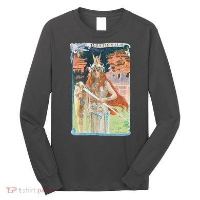 Hand Drawn Illustration Of Burnnhild Design Element Long Sleeve Shirt