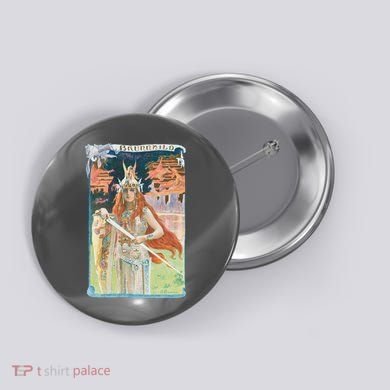 Hand Drawn Illustration Of Burnnhild Design Element Button