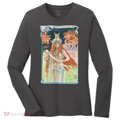 Hand Drawn Illustration Of Burnnhild Design Element Women's Long Sleeve Shirt