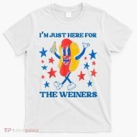 Hot Dog I'm Just Here For The Wieners 4Th Of July T-Shirt thumb 0