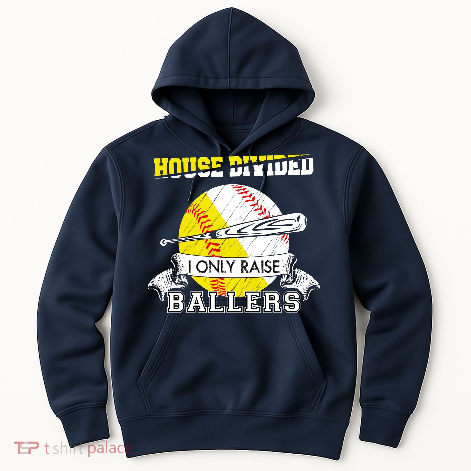 House Divided I Only Raise Ballers Baseball Softball Mom And Dad Hoodie
