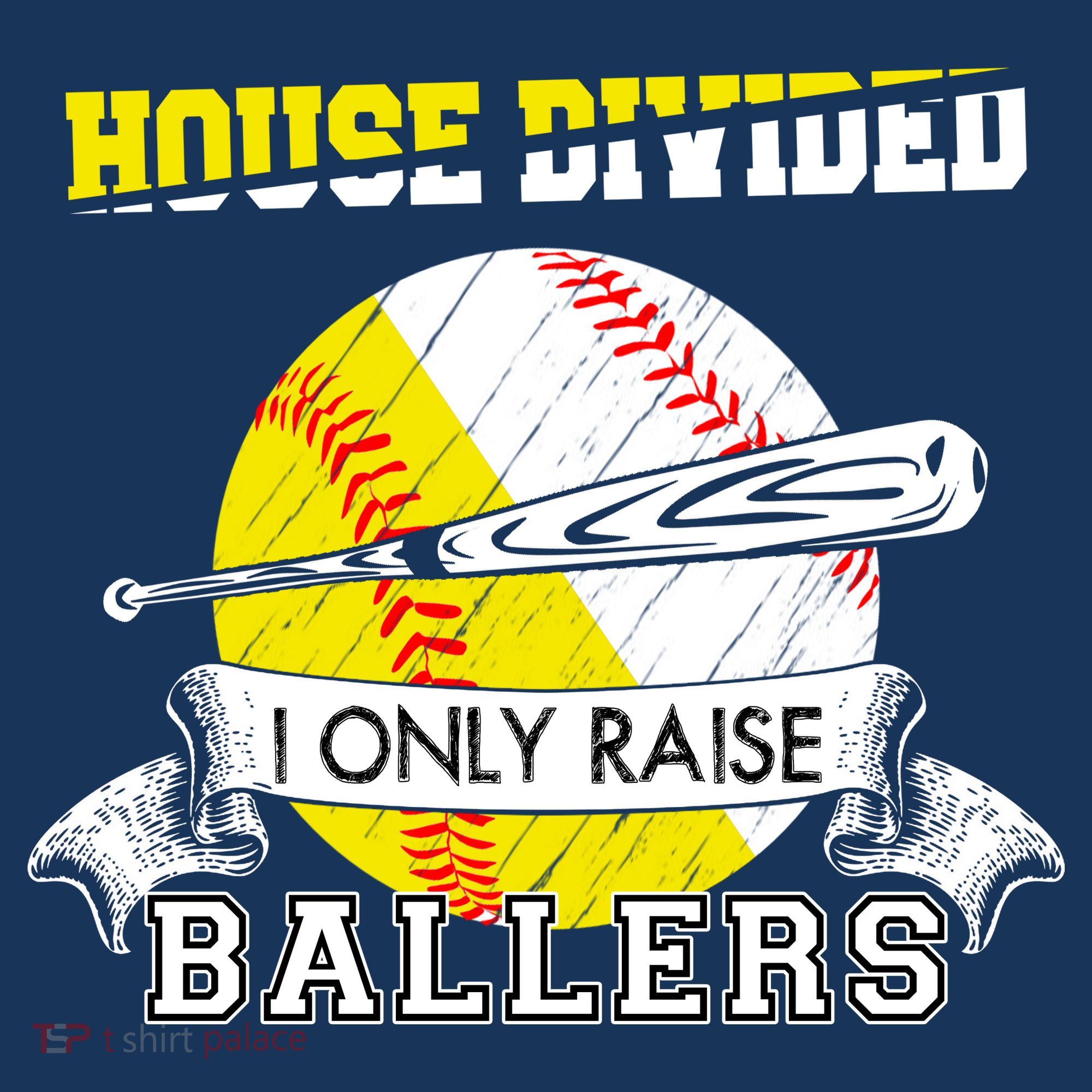 House Divided I Only Raise Ballers Baseball Softball Mom And Dad Sweatshirt
