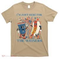 Hot Dog I'm Just Here For The Wieners 4Th Of July T-Shirt thumb 0